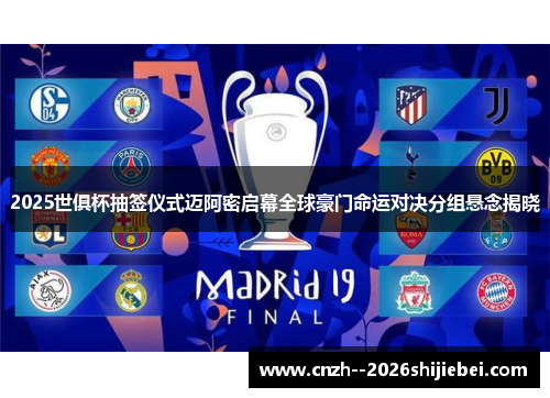 2025世俱杯抽签仪式迈阿密启幕全球豪门命运对决分组悬念揭晓